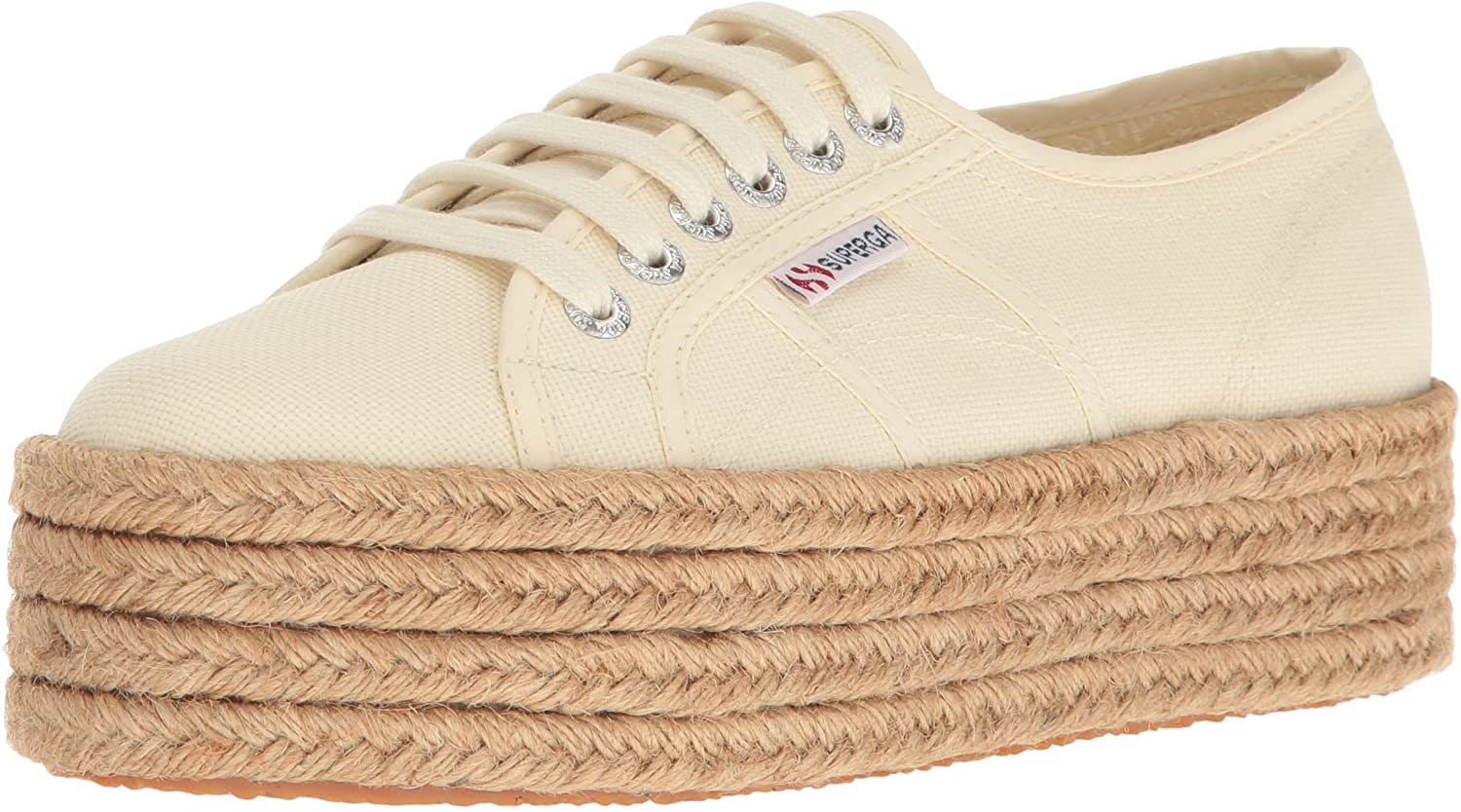 Give your floral dress a boyish twist with these elevated Superga espadrille sneakers