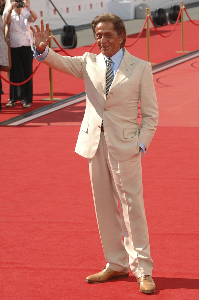 Valentino Garavani at the 65th Venice Film Festival premiere of his documentary Valentino: The Last Emperor on August 28, 2008