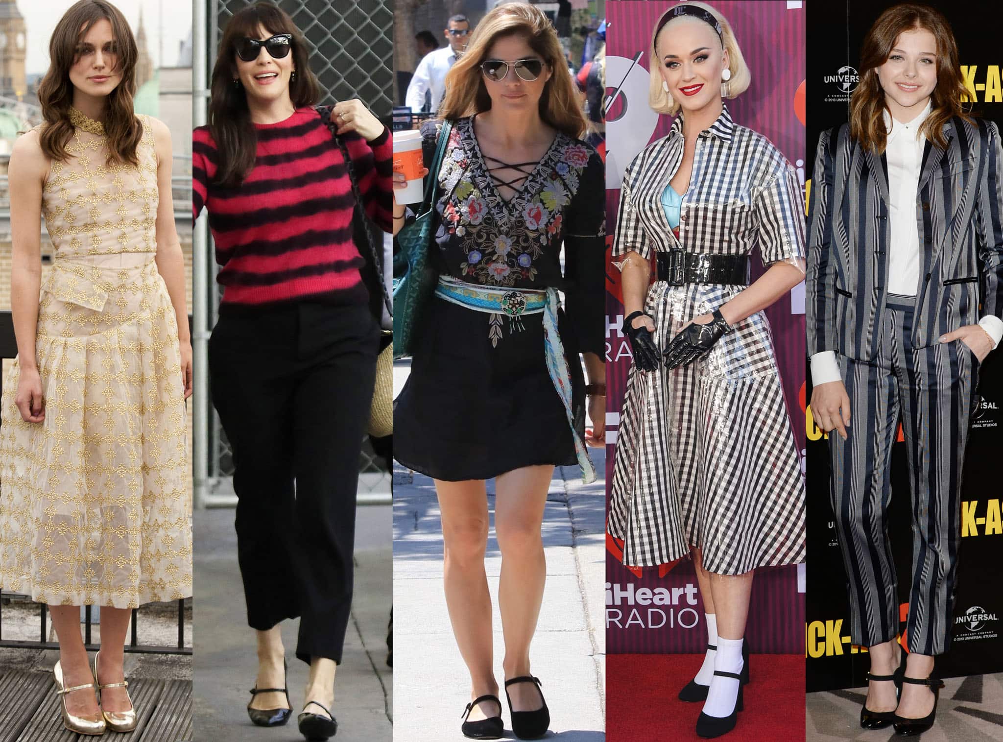 Keira Knightley, Liv Tyler, Selma Blair, Katy Perry, and Chloe Moretz show how to wear Mary Jane shoes with chic outfits