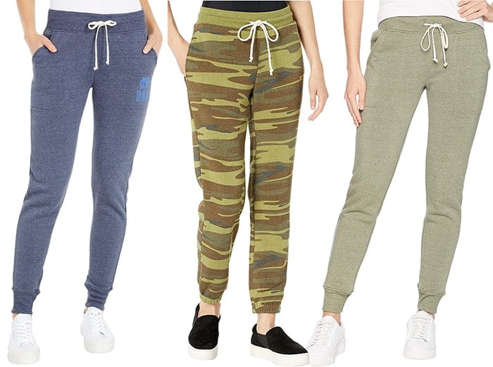 Joggers usually have drawstring waist, relaxed hips, and tapered ankles