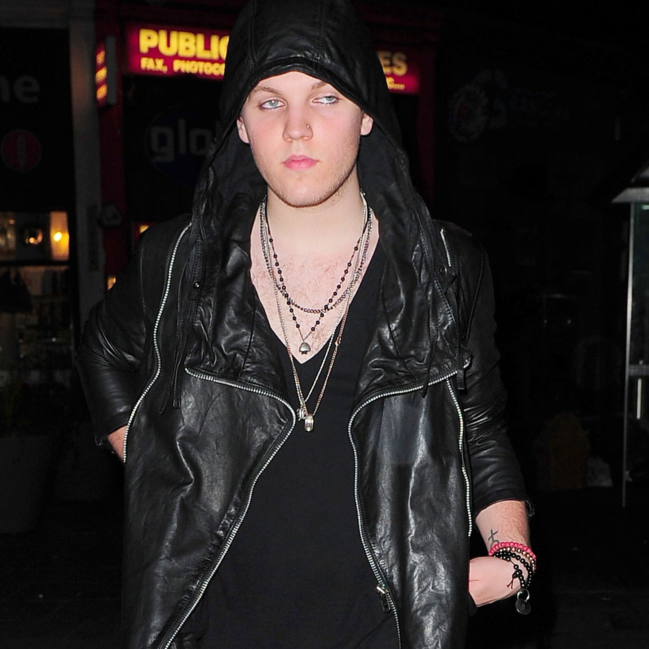 Elvis Presley's grandson Benjamin Keough leaves Boujis nightclub at 3:30 am in a leather jacket in London