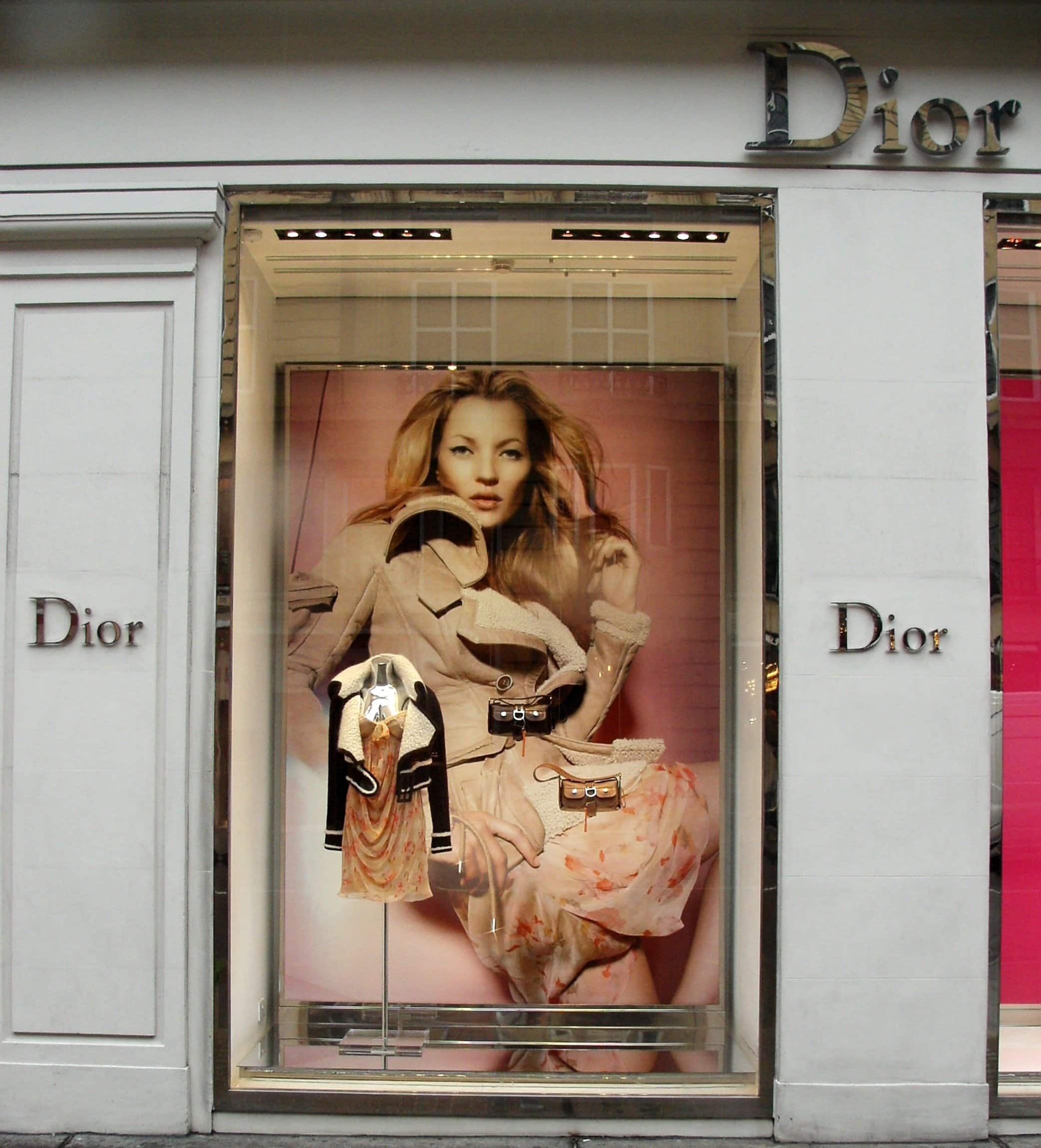 Kate Moss appears in an advertising campaign for Dior in central London