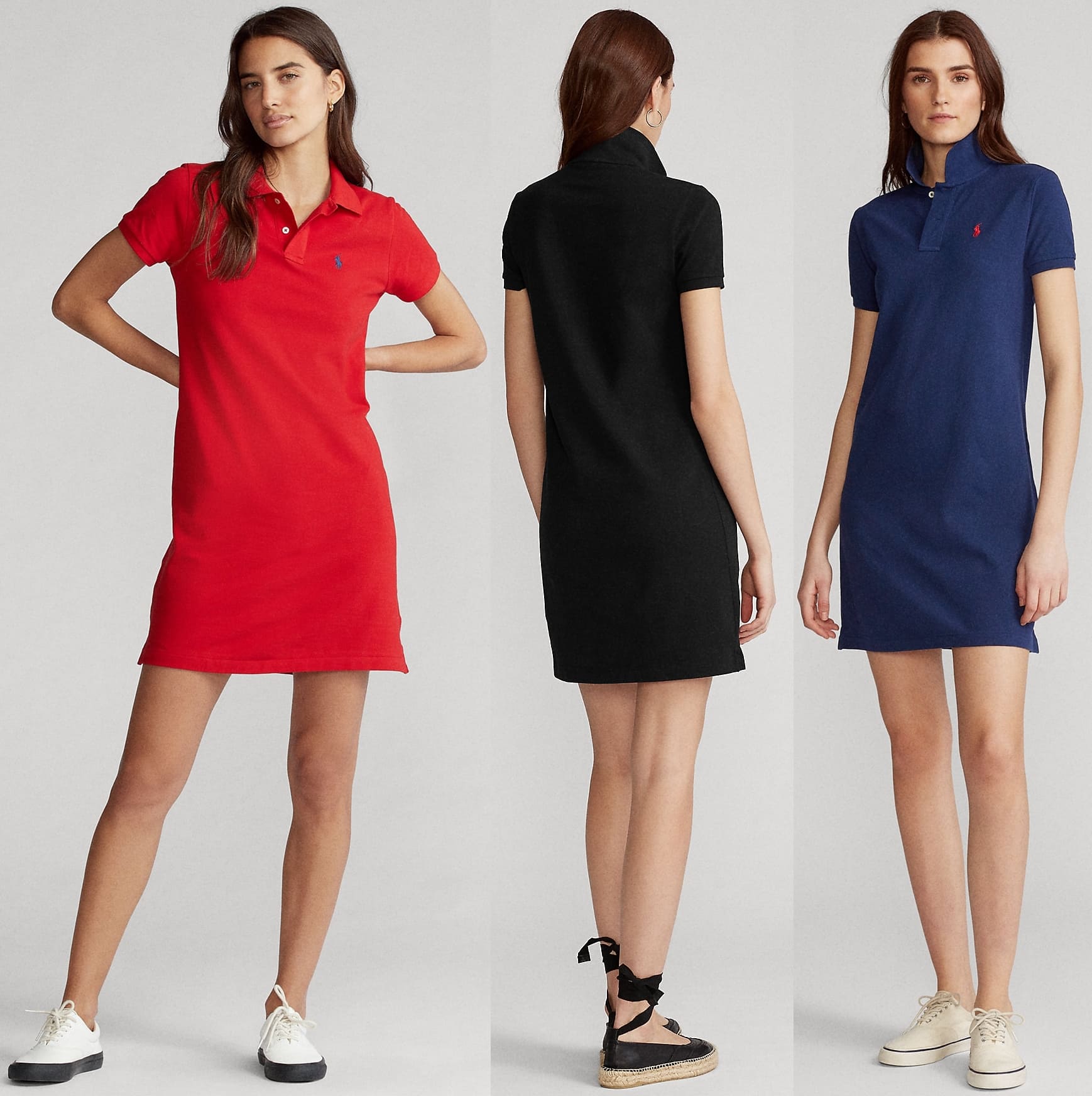 Ralph Lauren's iconic Polo shirt is reimagined for the season as a dress, cut from the same breathable cotton and finished with our signature embroidered Pony at the chest