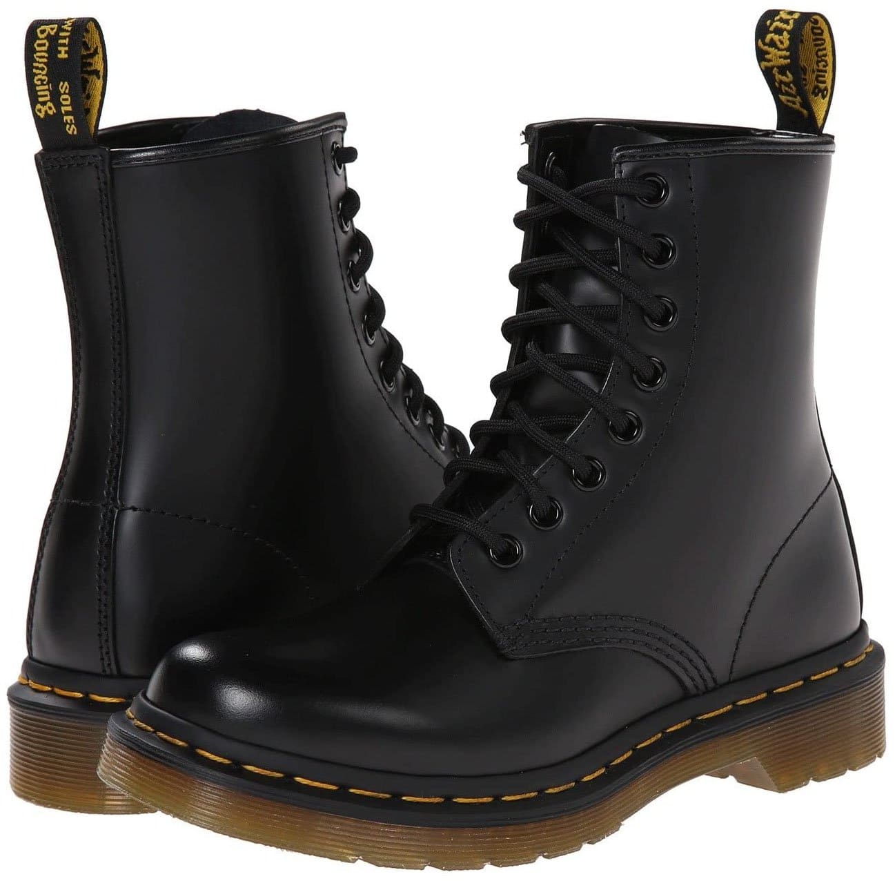 Dr. Martens 1460 is a classic favorite, featuring Docs' DNA with yellow stitching, heel loop, grooved sides, and Goodyear welt construction