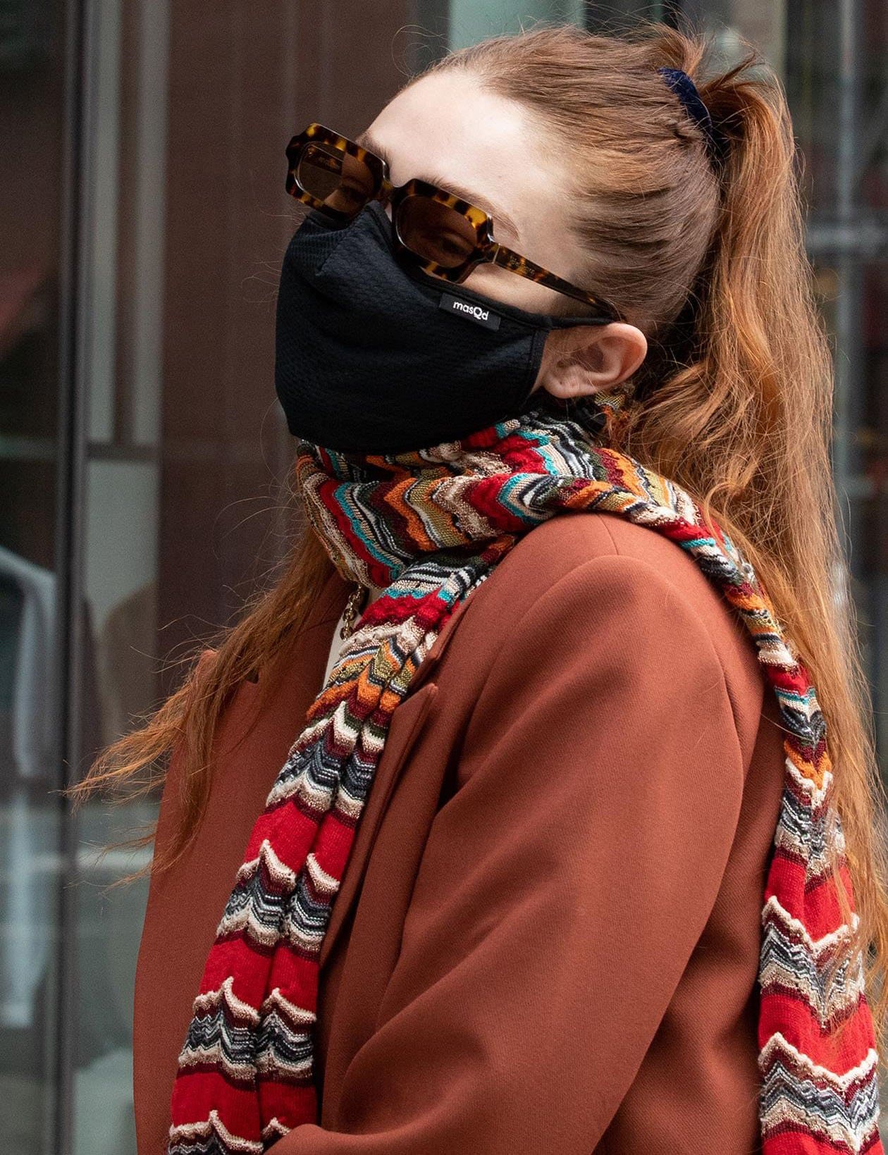 Gigi Hadid keeps a low profile with Velvet Canyon sunglasses and Masqd face mask