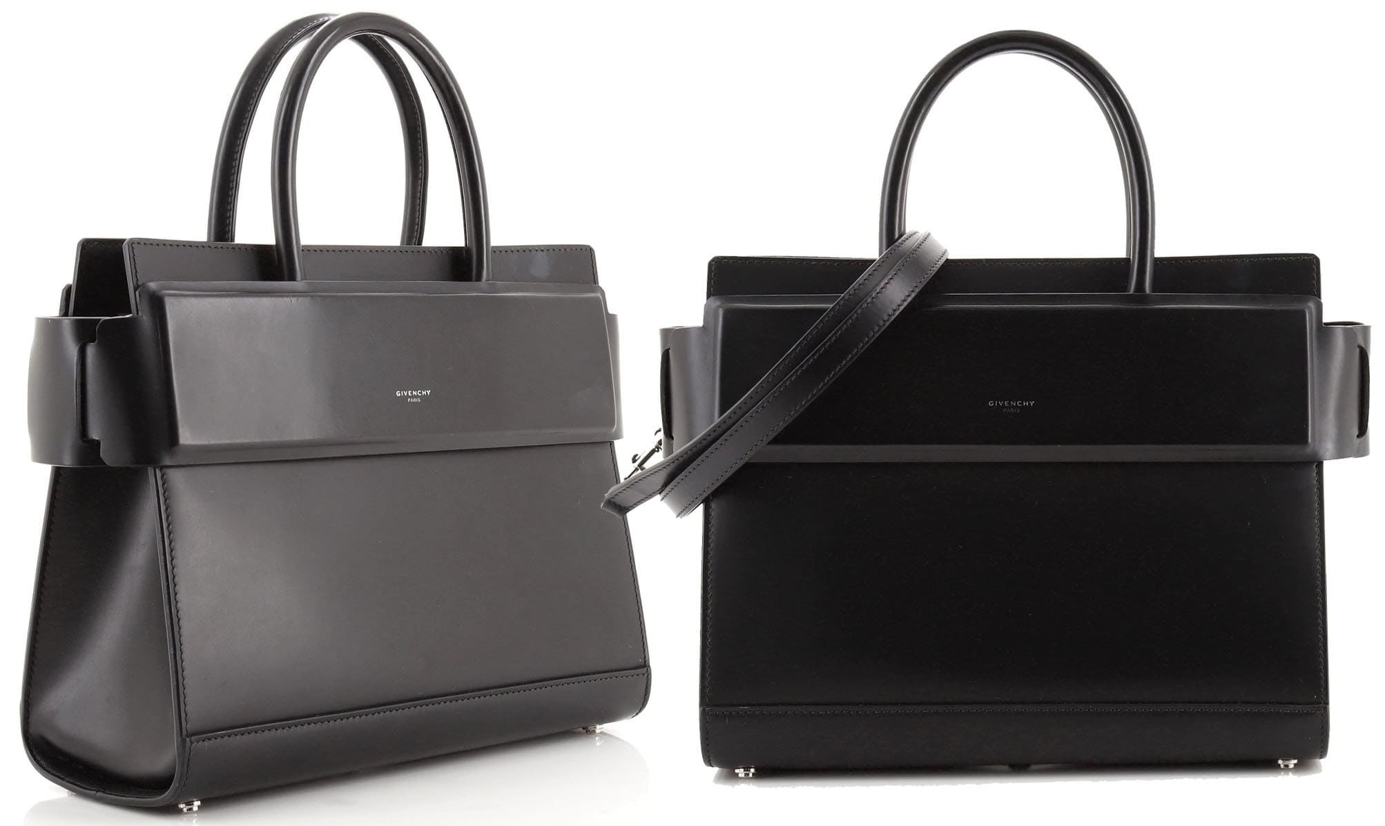A structured satchel, the Givenchy Horizon features a timeless silhouette with two top handles and a minimalist Givenchy logo