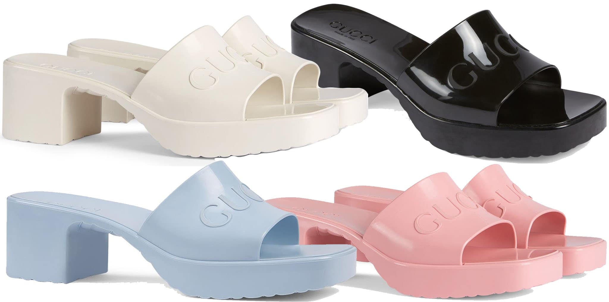 These '90s-style rubber slides have 2.4-inch chunky block heels that can add height to your look
