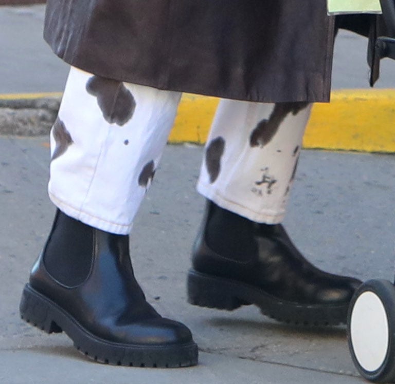 Irina Shayk wears the Salvatore Ferragamo Varsi Chelsea boots