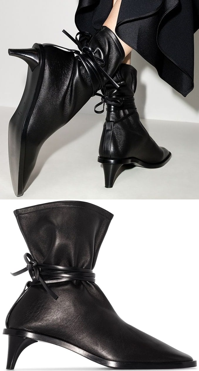 These tie-fastening 45mm ankle boots from Jil Sander look like they were made for witches