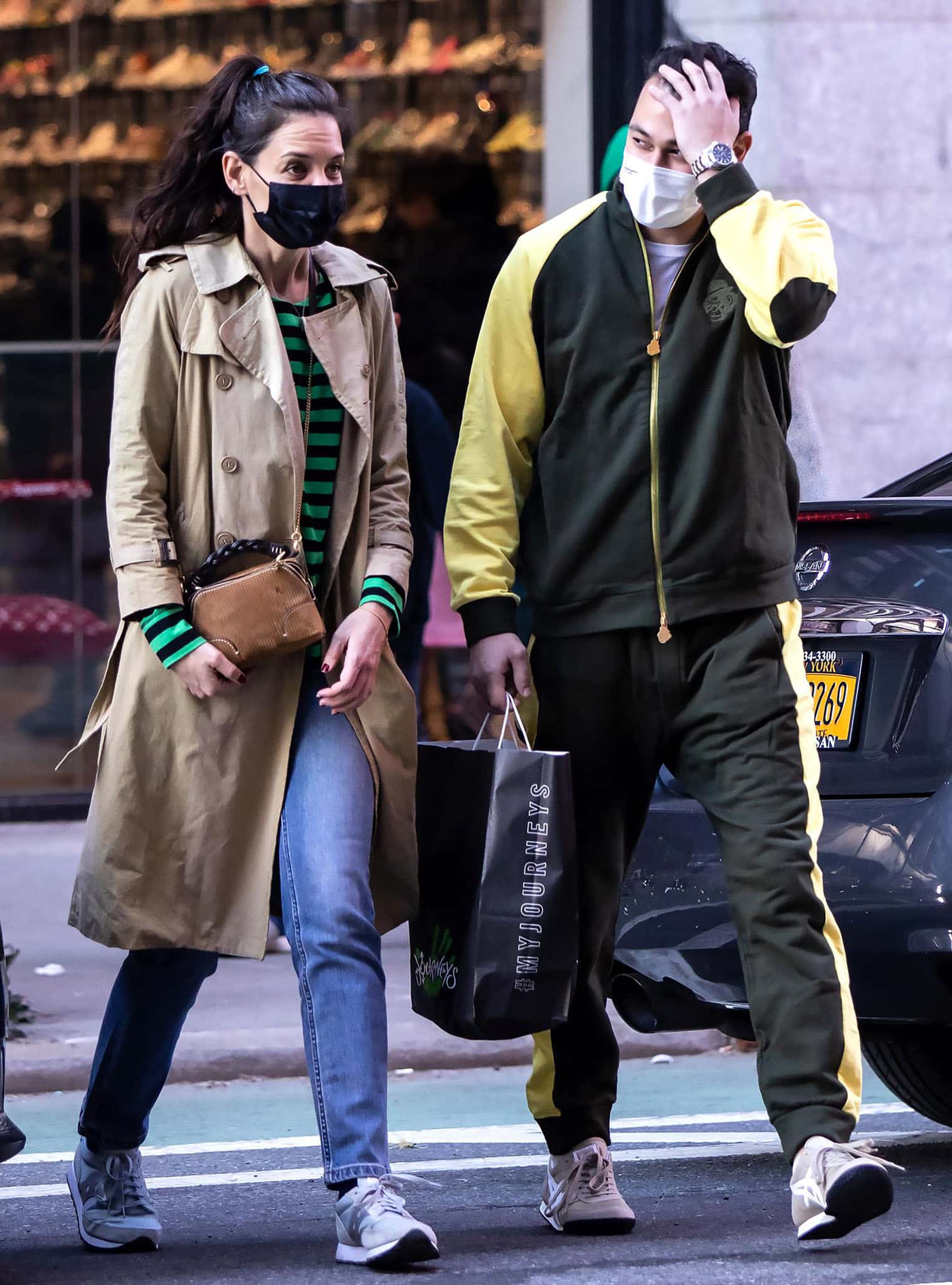 Katie Holmes and Emilio Vitolo Jr. out and about in New York City on March 9, 2021