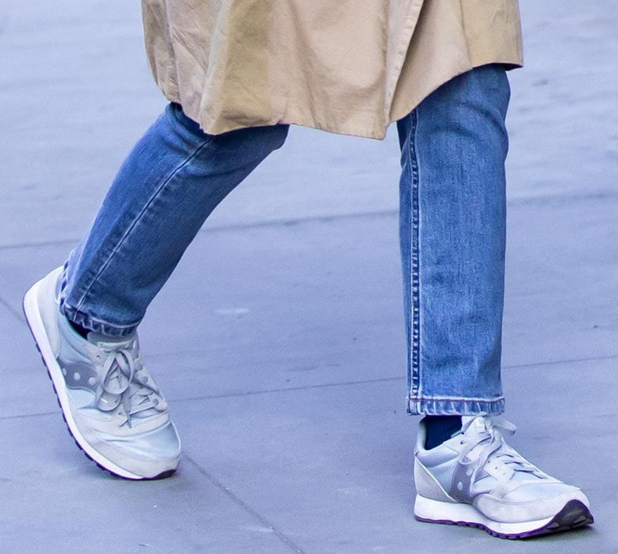 Katie Holmes completes her casual look with Saucony Jazz 81 sneakers