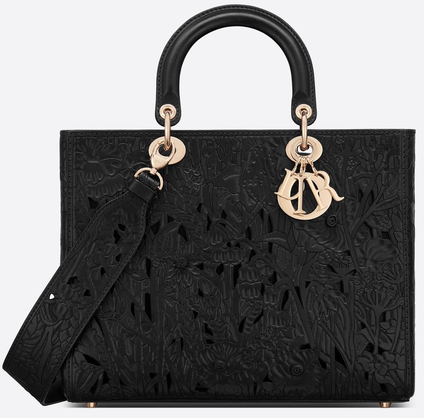 One of the most expensive Christian Dior bags, this black hand-embossed calfskin Lady Dior bag retails for $8,000