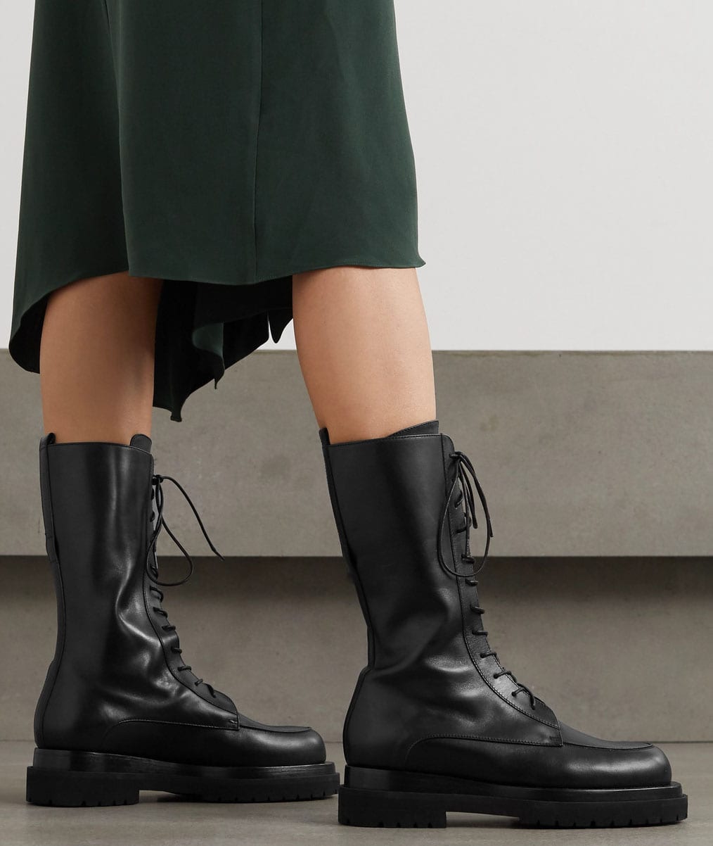 These chunky boots are also available in mid-calf length