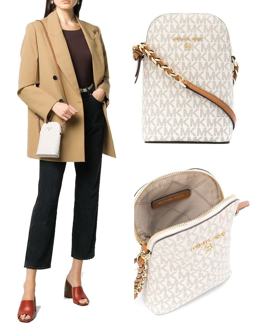 Compact but chic, the Michael Kors smartphone crossbody bag allows you to carry your cellphone in style, without the bulk