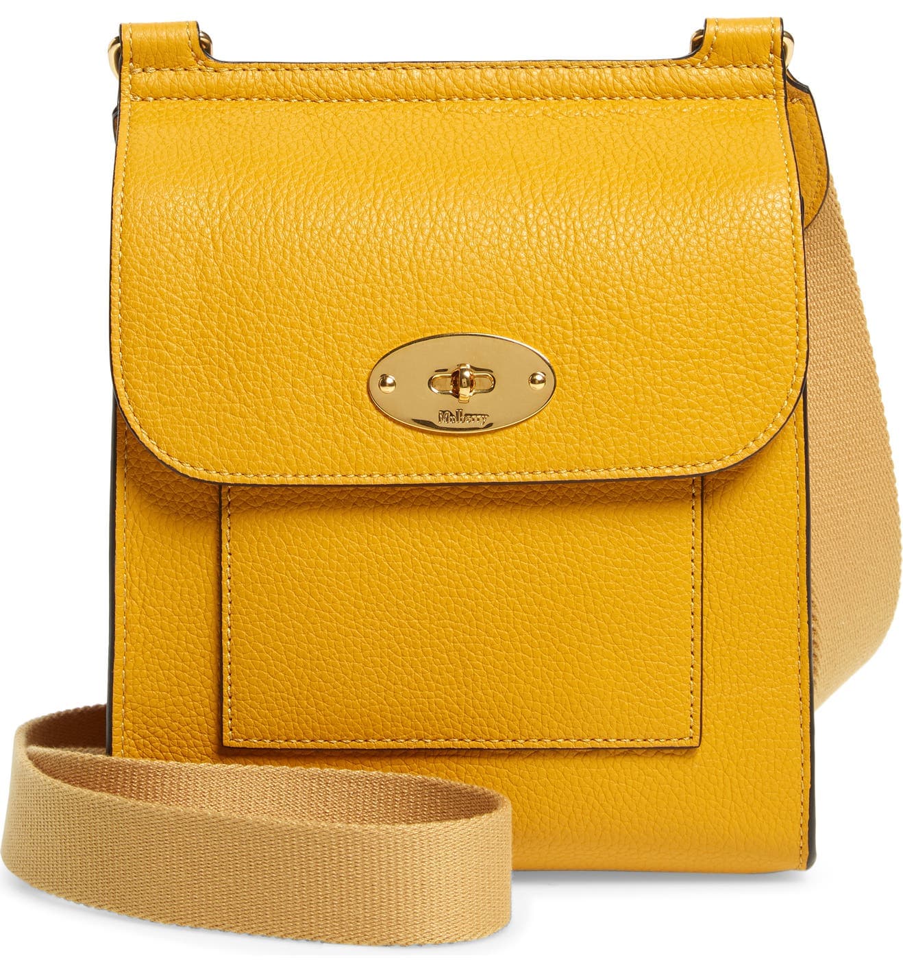 Mulberry's Antony bag is a sleek crossbody bag that has the brand's signature turnlock closure on the flap