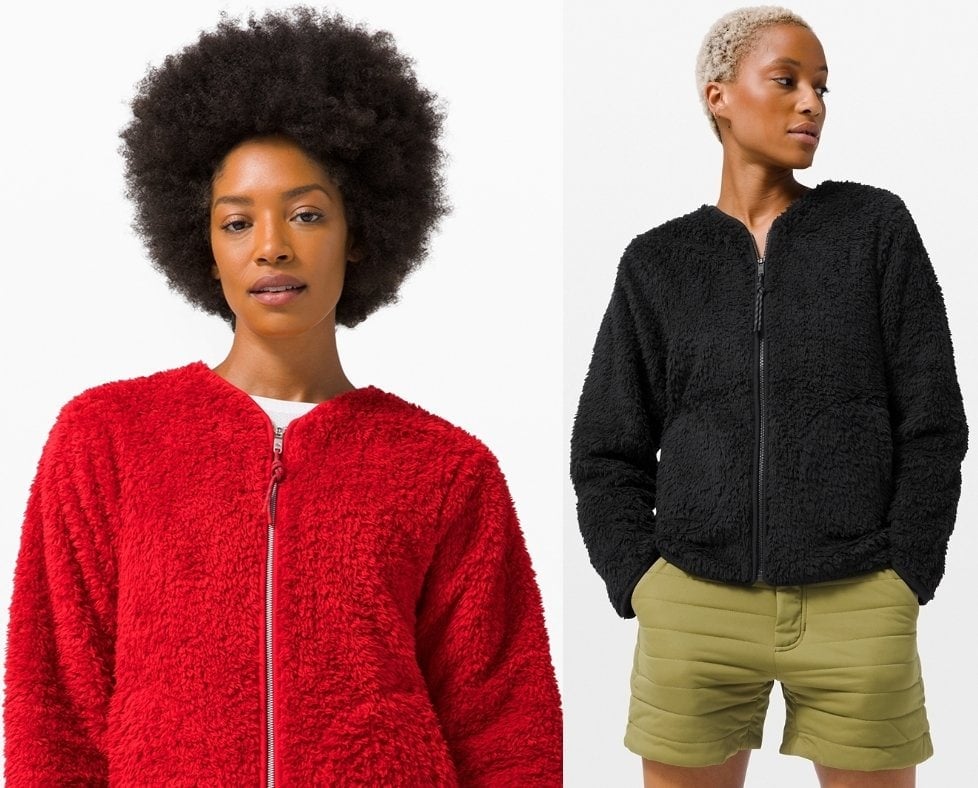 This plush soft jacket with breathable sherpa fleece is the ultimate cozy layer for transitional comfort