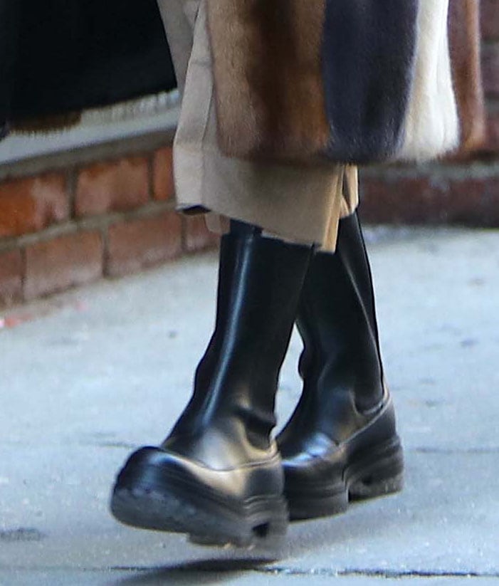 Olivia Palermo completes her street-style winter outfit with Gianvito Rossi's Chester Chelsea boots