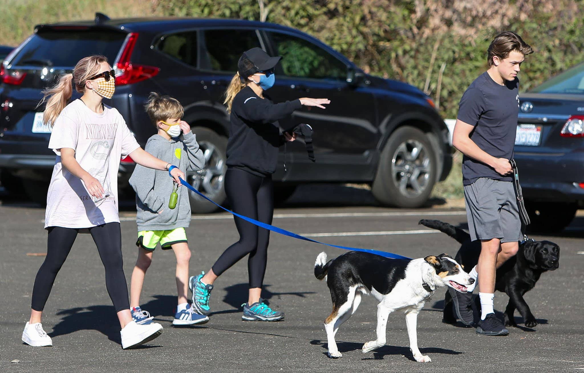 Reese Witherspoon out for a hike with her kids and dogs in Los Angeles on March 19, 2021