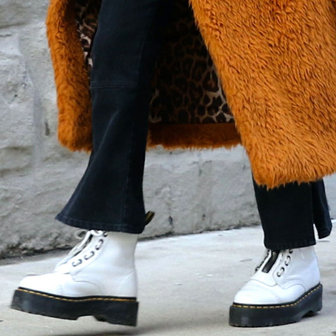 Selena Gomez completes her look with Dr. Martens Sinclair platform boots