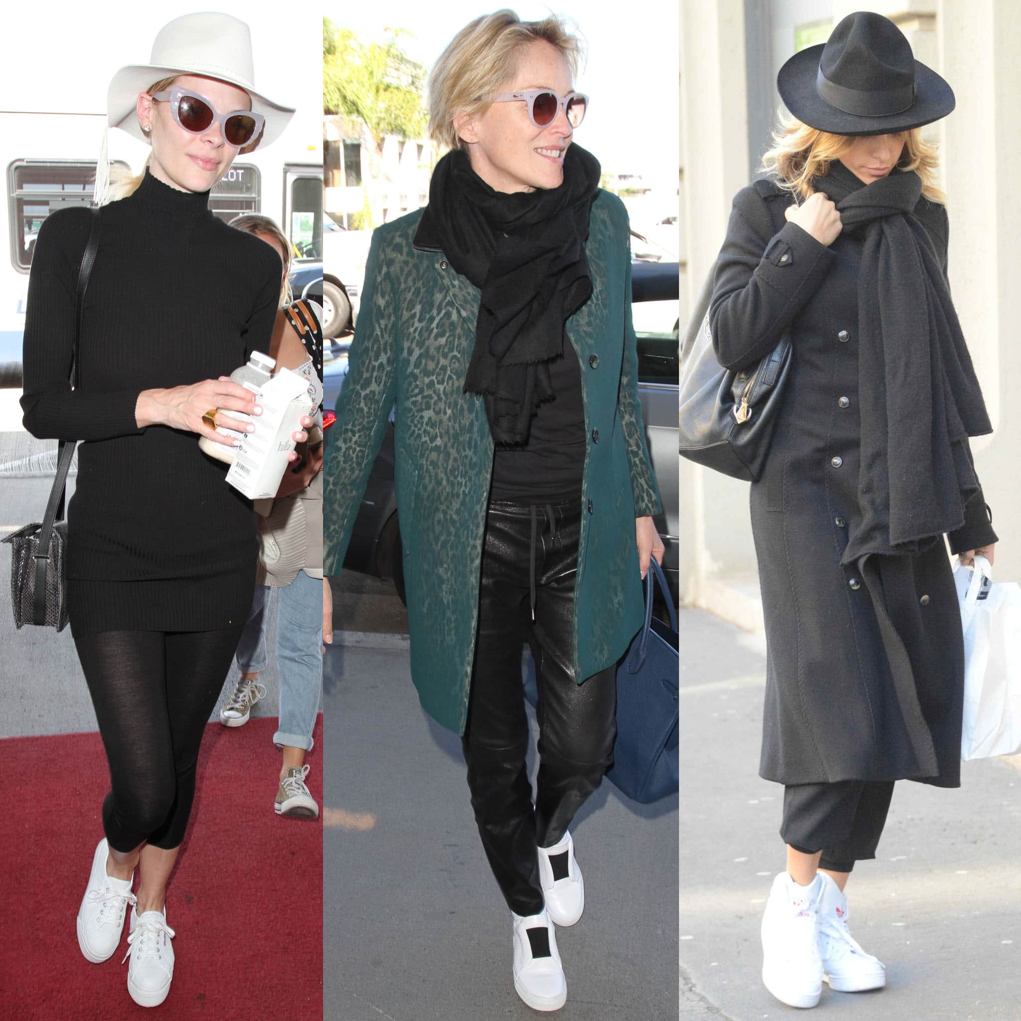 Jaime King, Sharon Stone, and Elisabetta Canalis prove that white shoes can be worn during winter