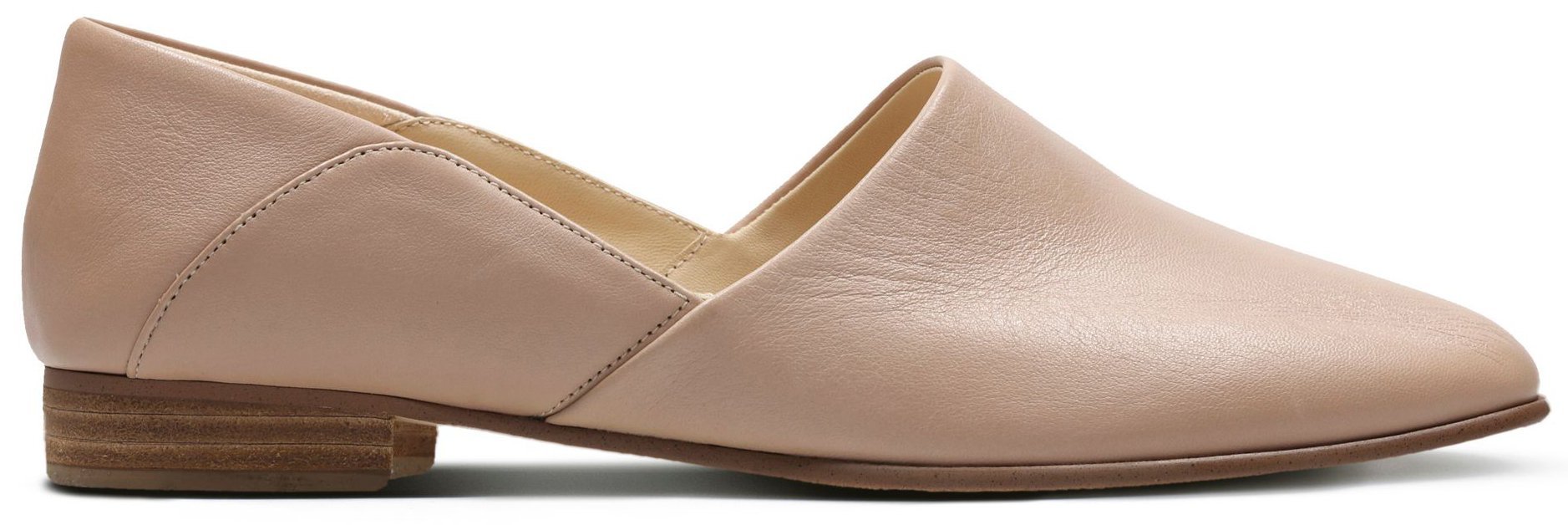 Clarks' Pure Tone features a streamlined upper and a sleek silhouette made from smooth leather