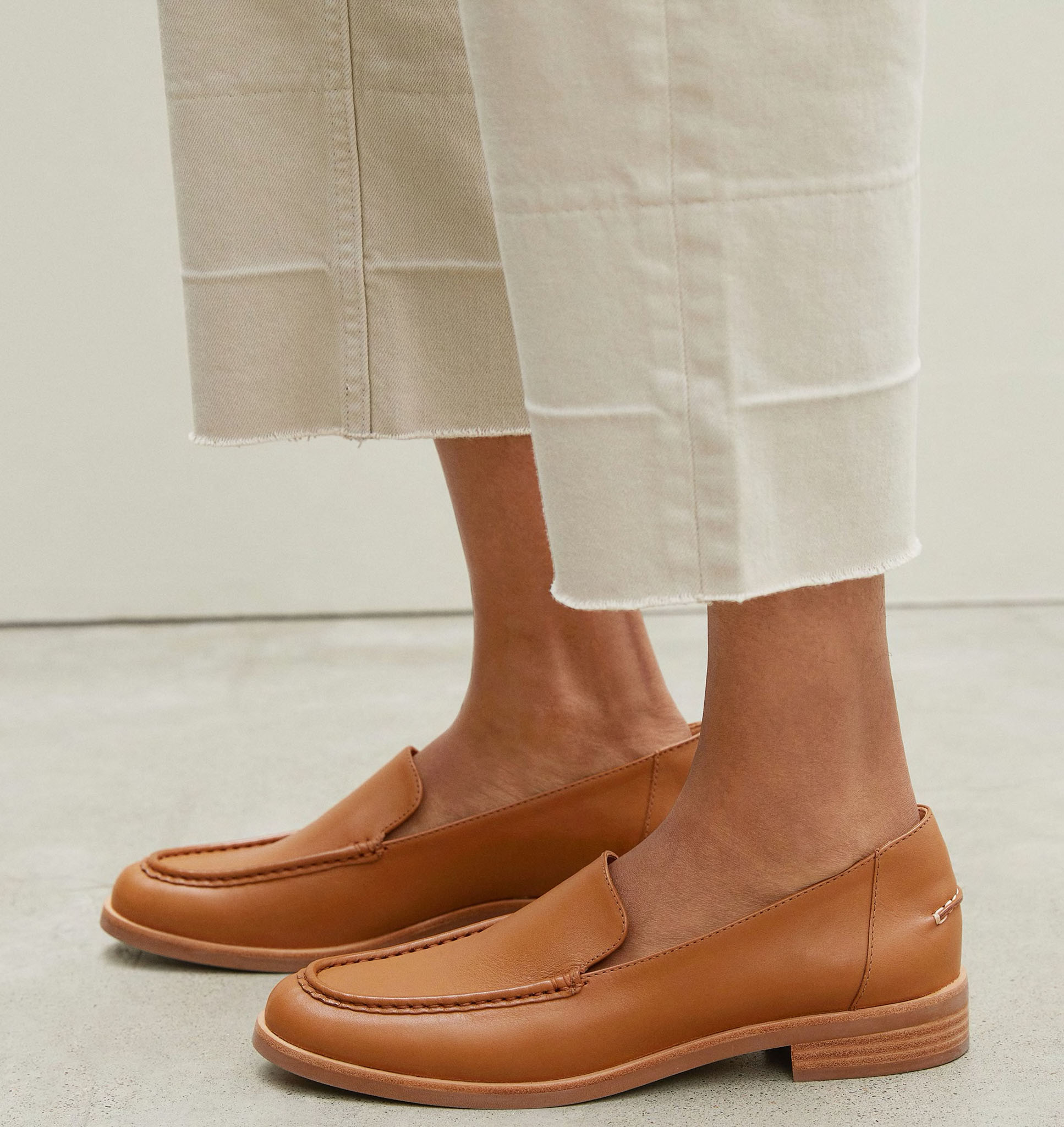 Made from buttery soft leather, Everlane's the Modern loafers feature tapered toes, stitch details, and 1-inch thick stacked heels