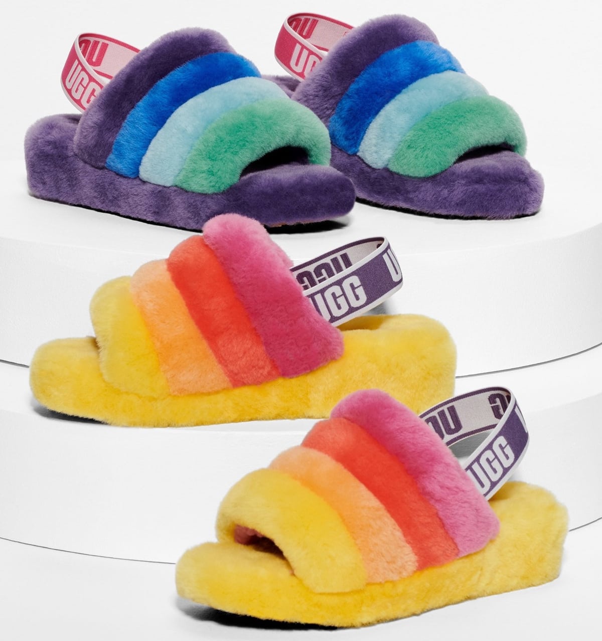 Whether you're in the comfort of your home or out on the town, the Fluff Yeah Slide sandal slippers from UGG get you style and comfort that's out of this world