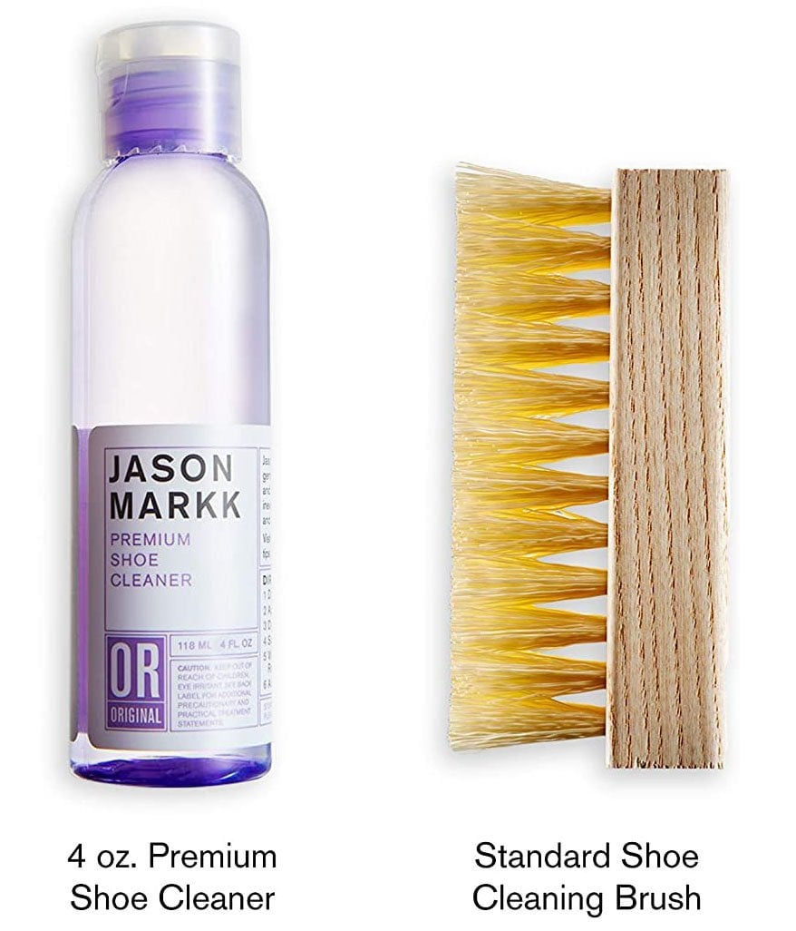 Jason Markk Premium Shoe Cleaner effectively cleans and conditions and does not contain any harsh chemicals and abrasives