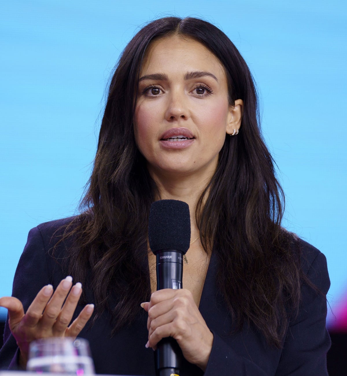 Jessica Alba speaks at the digital X special event, a leading Europe digitization event in Cologne, Germany