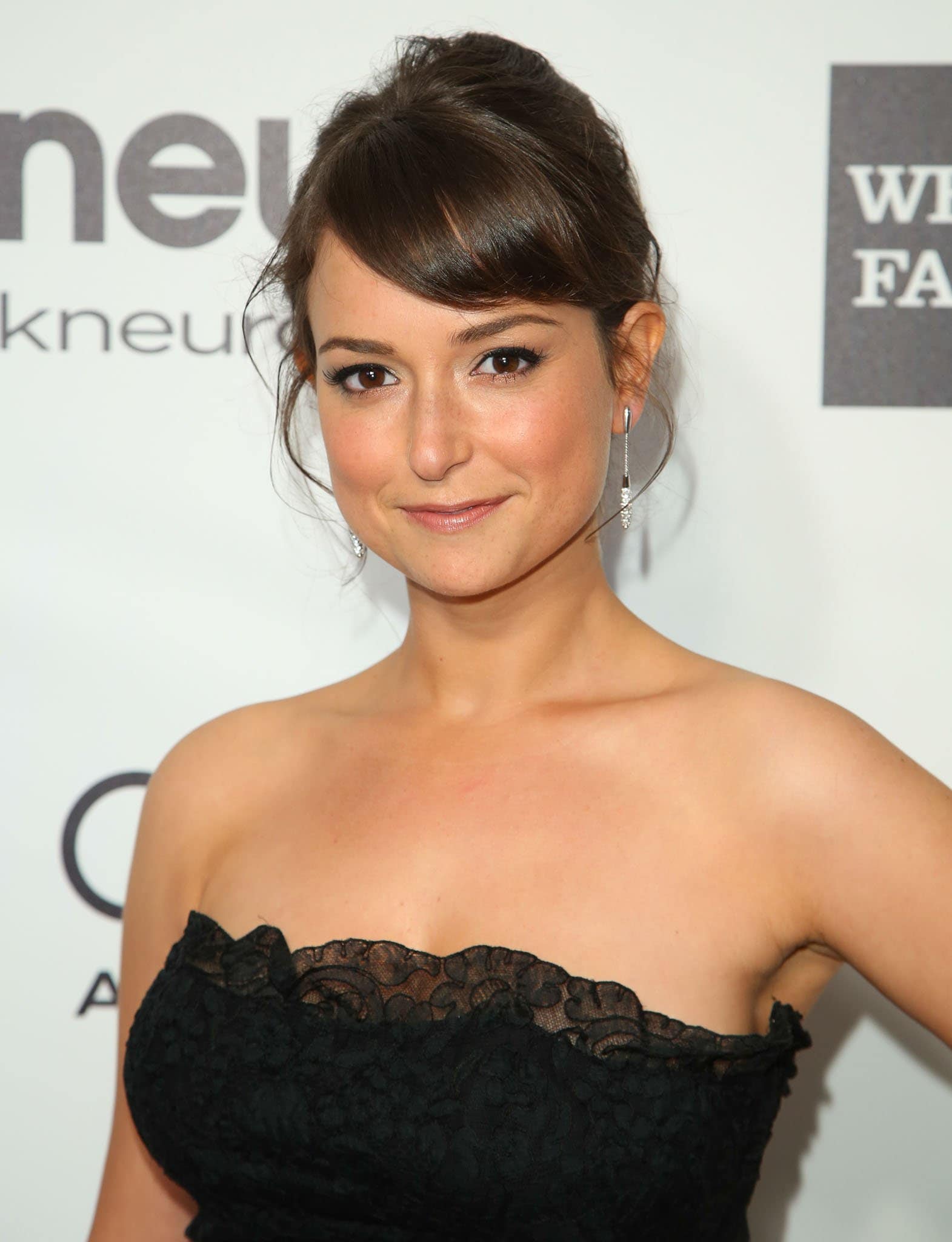 Milana Vayntrub, pictured at the 2014 Annual Elton John AIDS Foundation Academy Awards, moved to the US with her Jewish parents to escape religious persecution