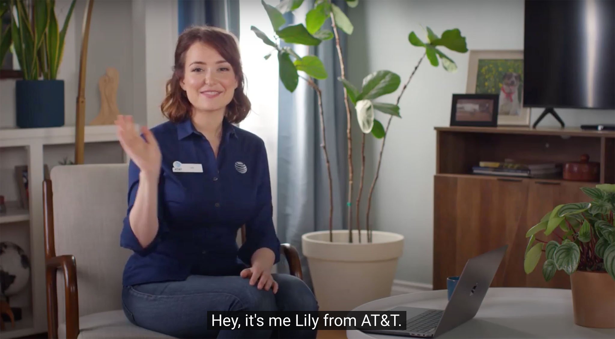 Milana Vayntrub is known for playing AT&T salesperson Lily James in AT&T commercials