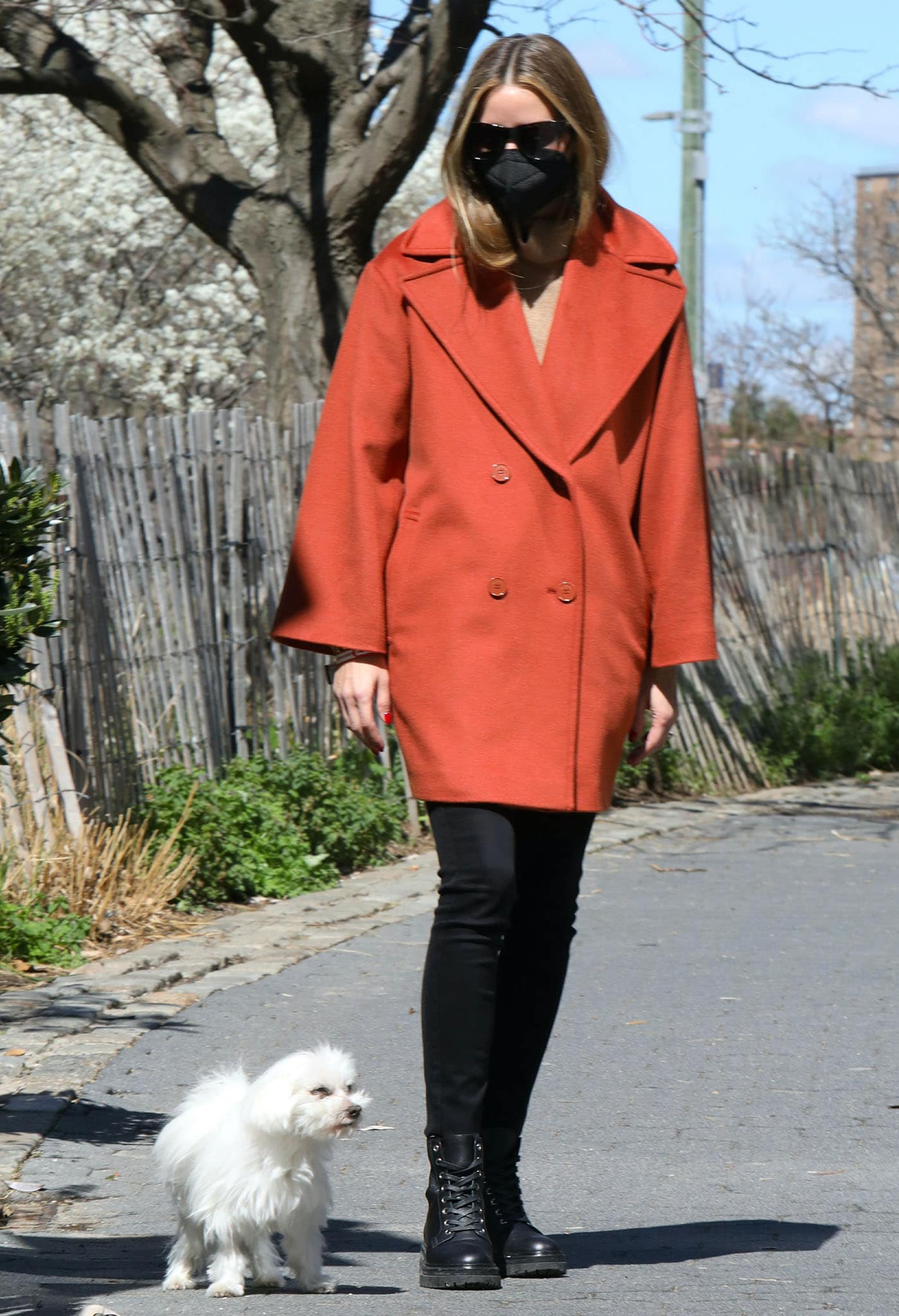 Olivia Palermo enjoys some fresh air with Mr. Butler in New York City on April 13, 2021