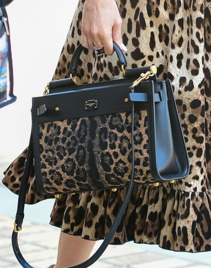 Sofia Vergara continues the wild theme with a matching leopard-print Dolce & Gabbana Sicily 62 bag