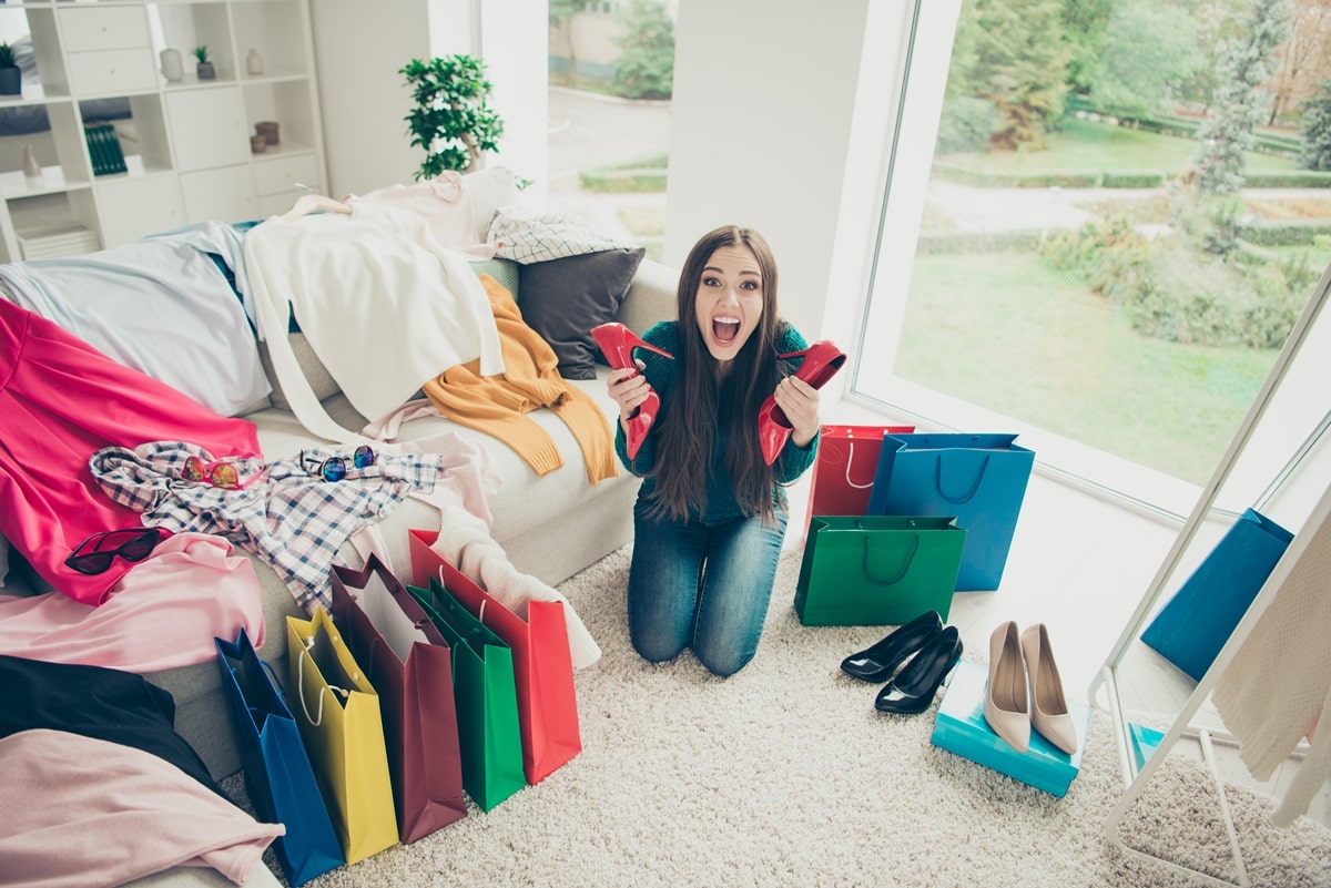 Shopping spree aftermath: When buying too many shoes leads to an overflowing closet!