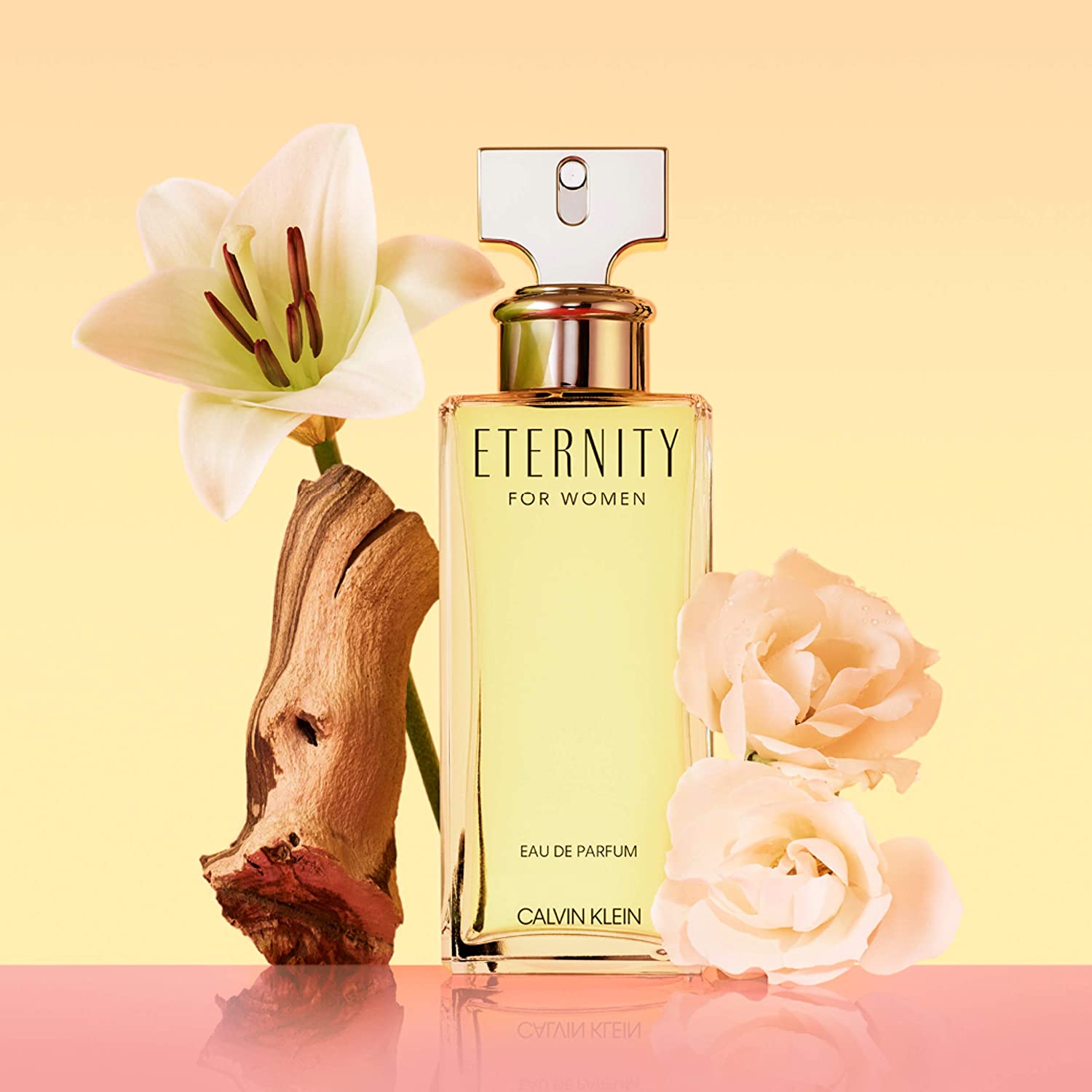 Calvin Klein's Eternity for Women Eau de Parfum, a timeless floral fragrance symbolizing eternal love and elegance