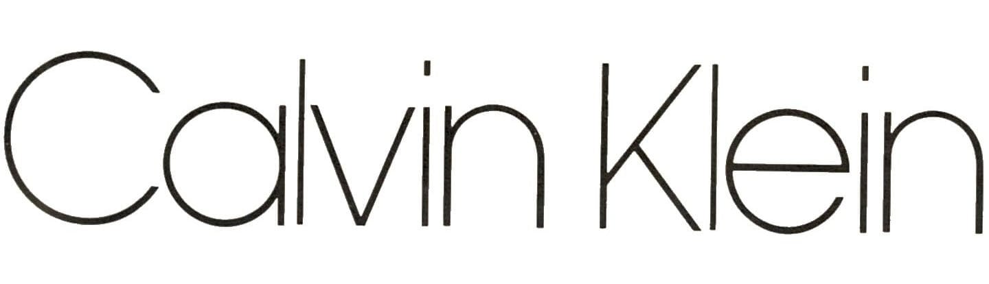First seen in 1968, Calvin Klein's first logo features delicate and light titlecase wording in Futura Light font