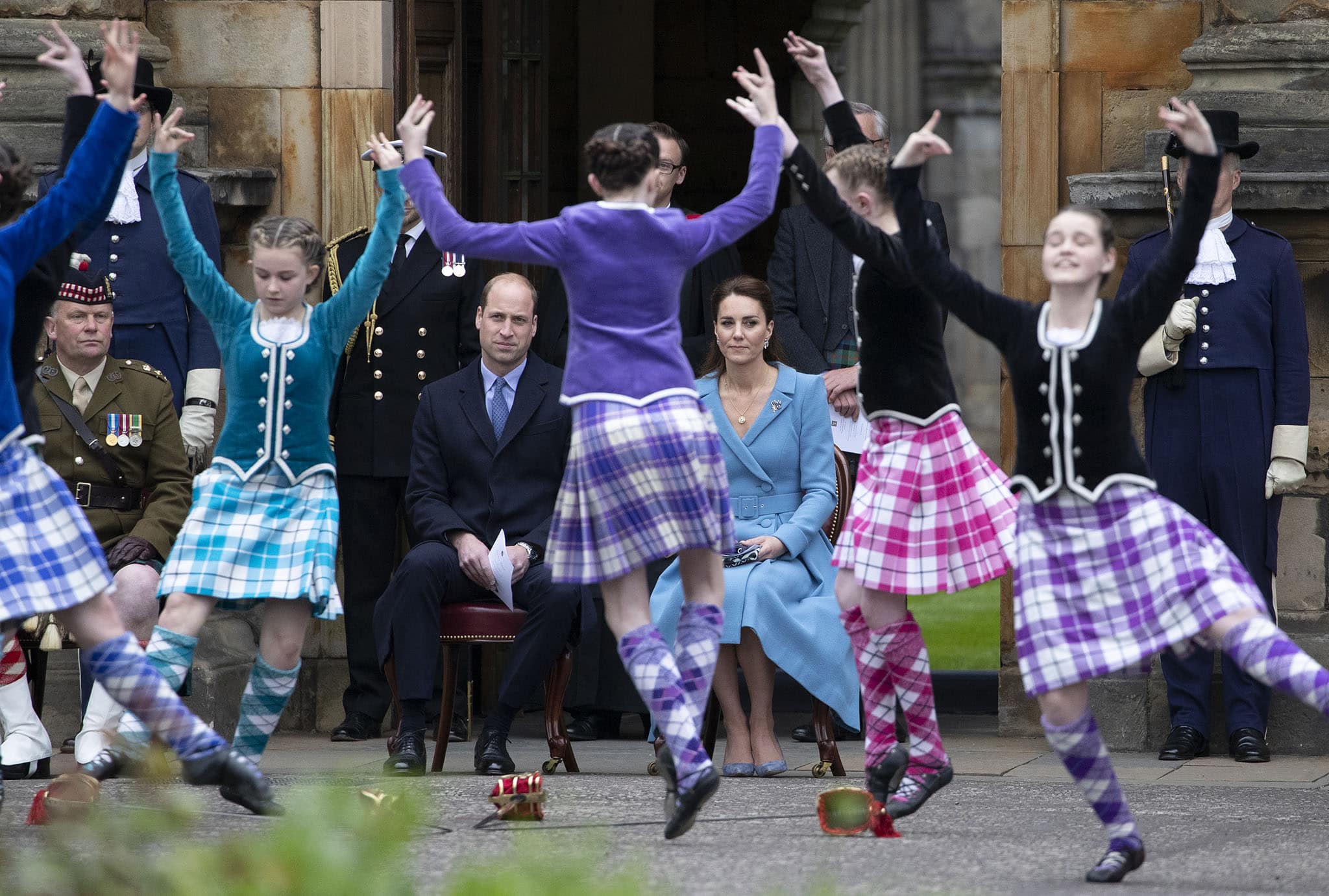 Prince William and Kate Middleton attend Beating Retreat Ceremony at the Palace of Holyroodhouse on May 26, 2021