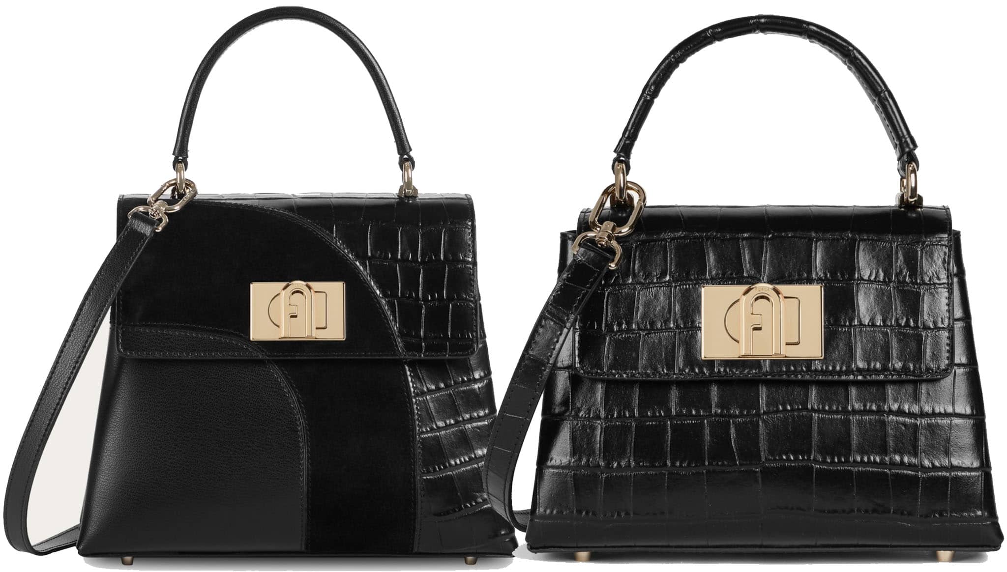 Made from croc0skin calfskin leather, the 1927 features a sophisticated look with a metal Arch logo turnlock closure