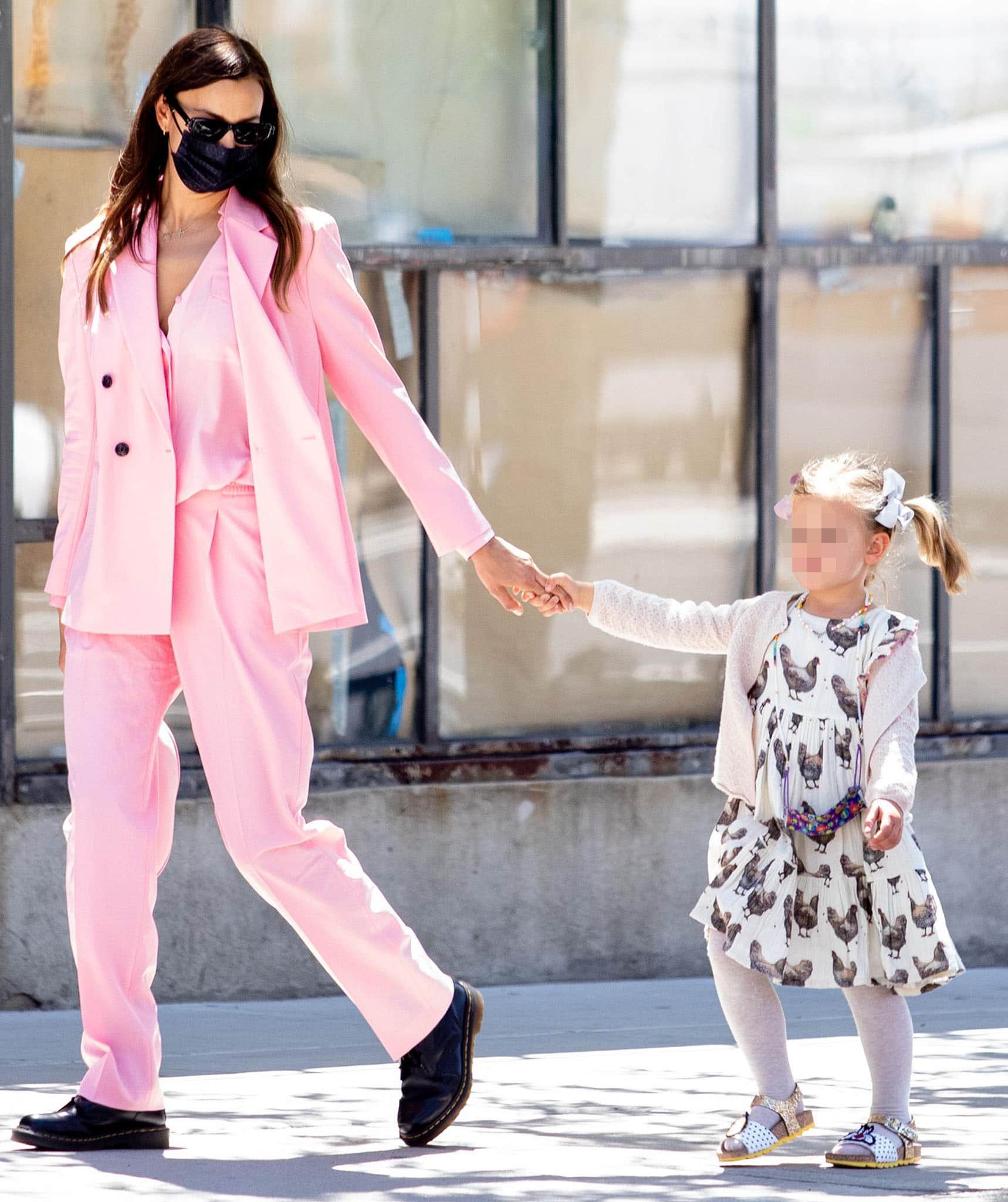 Irina Shayk picks up daughter Lea from school in Greenwich Village, New York City on May 14, 2021