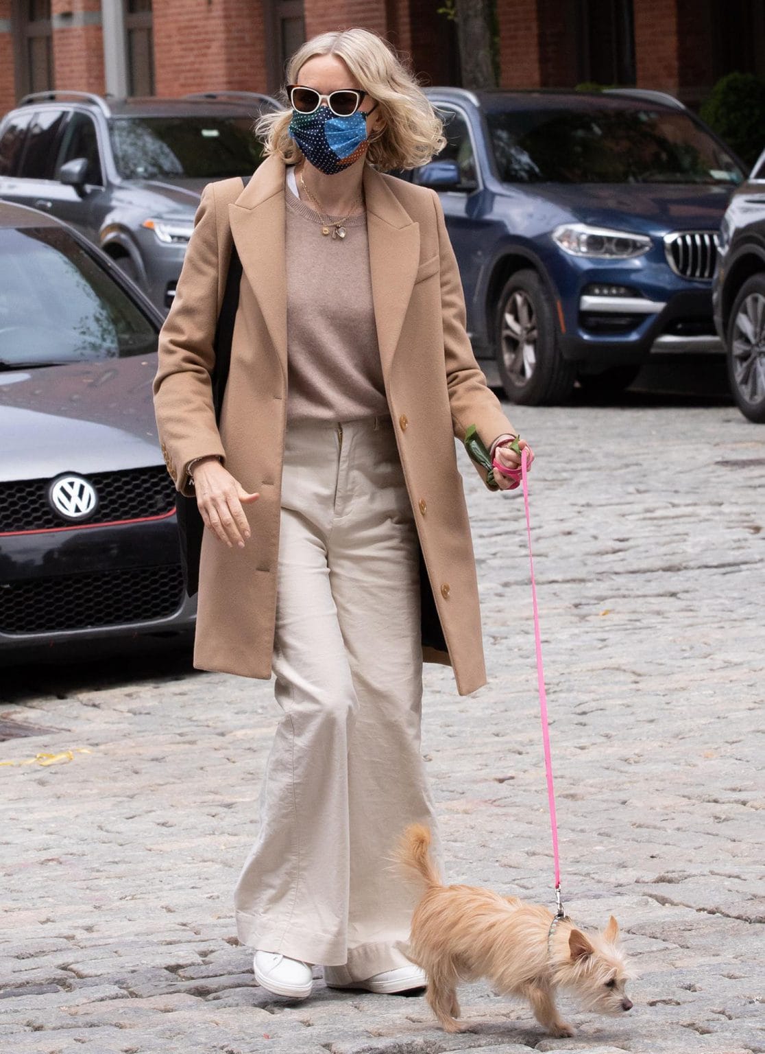 cream colored baggy pants
