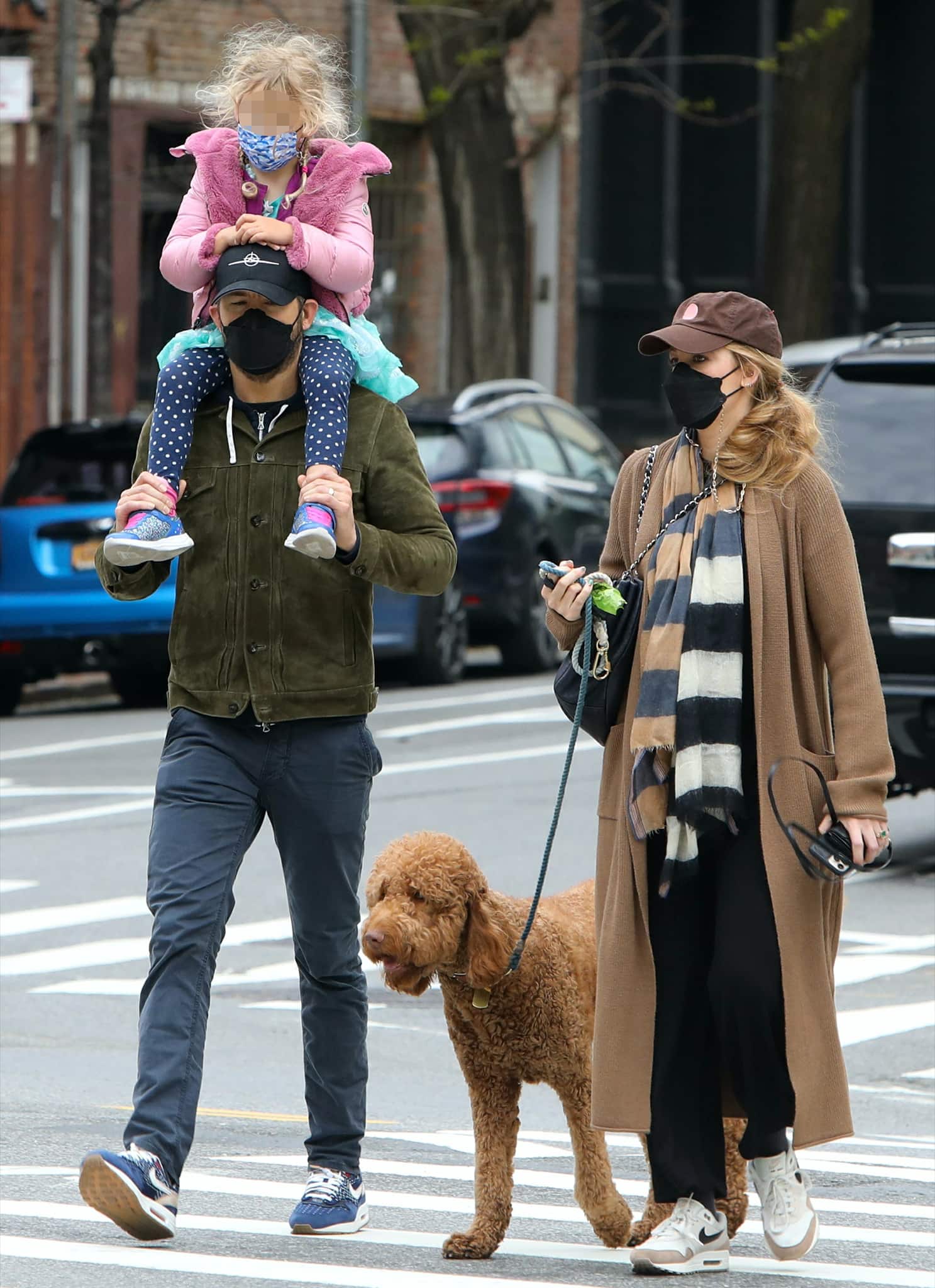 Ryan Reynolds and Blake Lively step out with daughter Inez and family dog in New York City on April 28, 2021