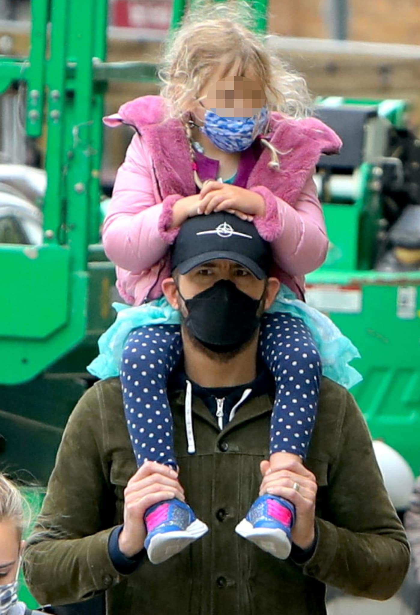 Ryan Reynolds and Blake Lively's second daughter, Inez, looks cute in her pink jacket and polka dot leggings