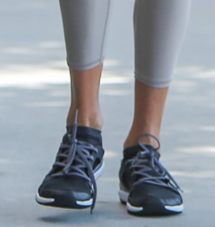 Alessandra Ambrosio completes her athleisure with Adidas by Stella McCartney CrazyTrain Pro sneakers