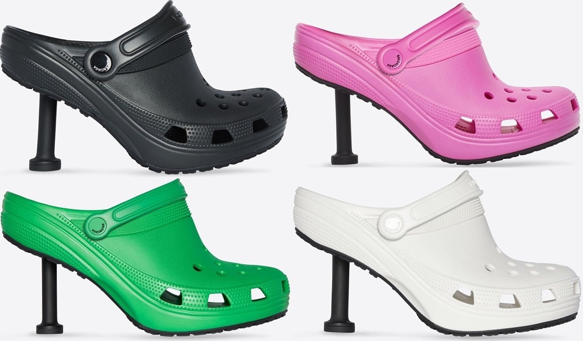 The Crocs Madame 80mm mules were first revealed on Balenciaga's Spring 2022 “Clones” runway