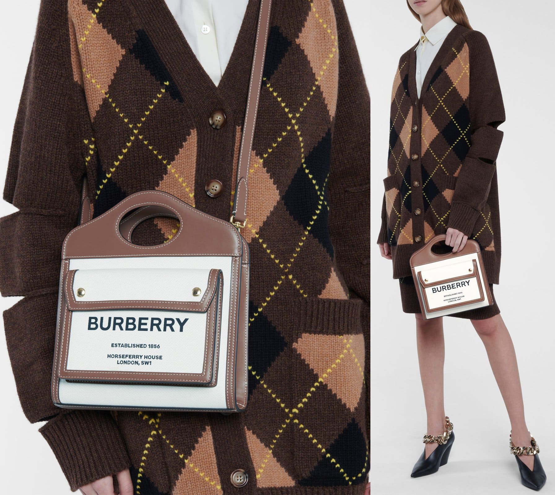 A sleek, archival-inspired design refreshed with Burberry's bold Horseferry logo on the front pocket