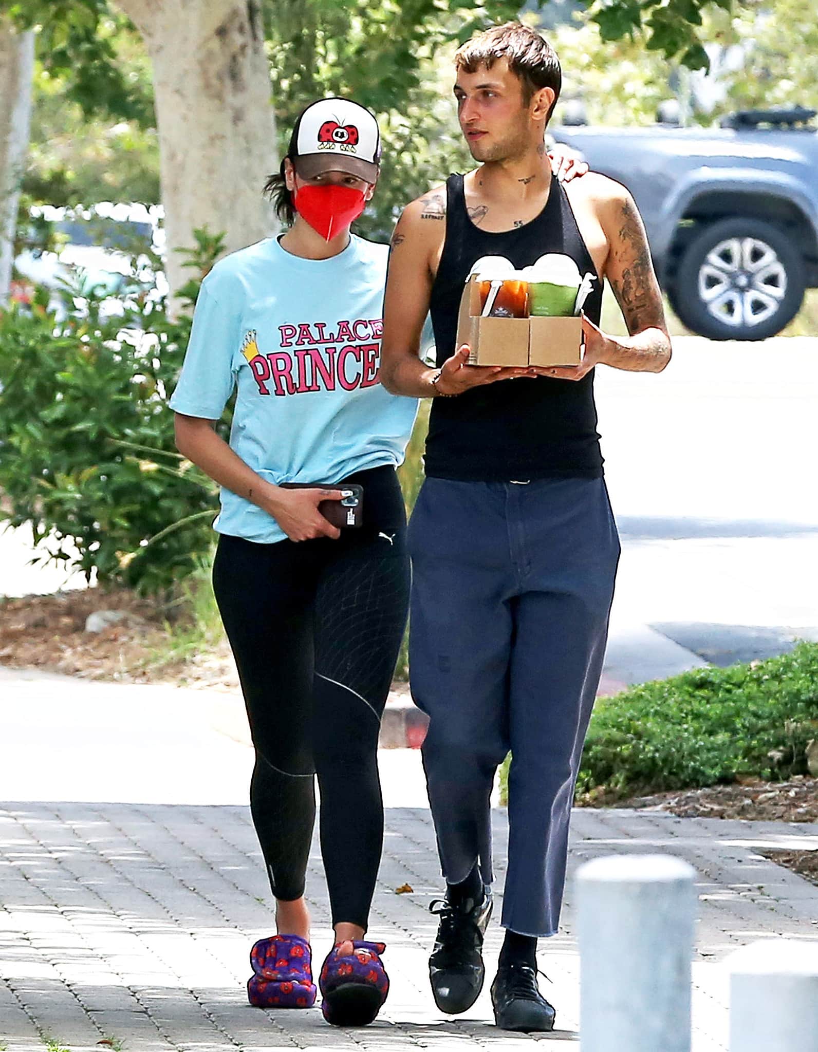 Dua Lipa and boyfriend Anwar Hadid grab Starbucks in Malibu on June 4, 2021