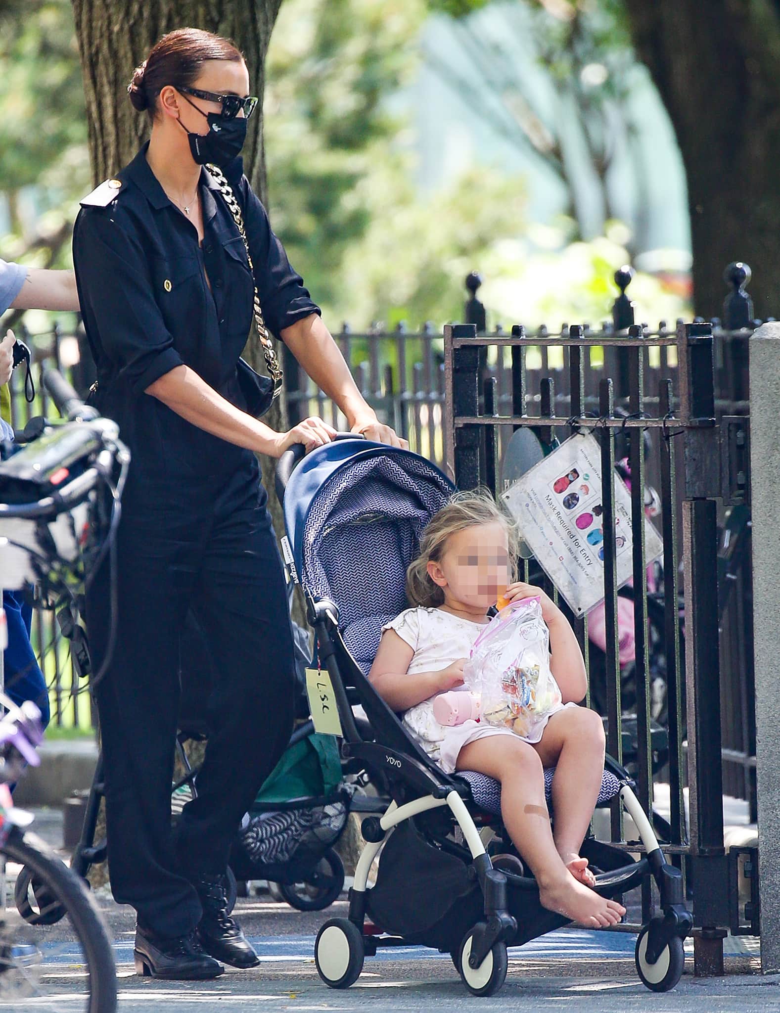 Irina Shayk takes daughter Lea de Seine to the playground after a French getaway with Kanye West