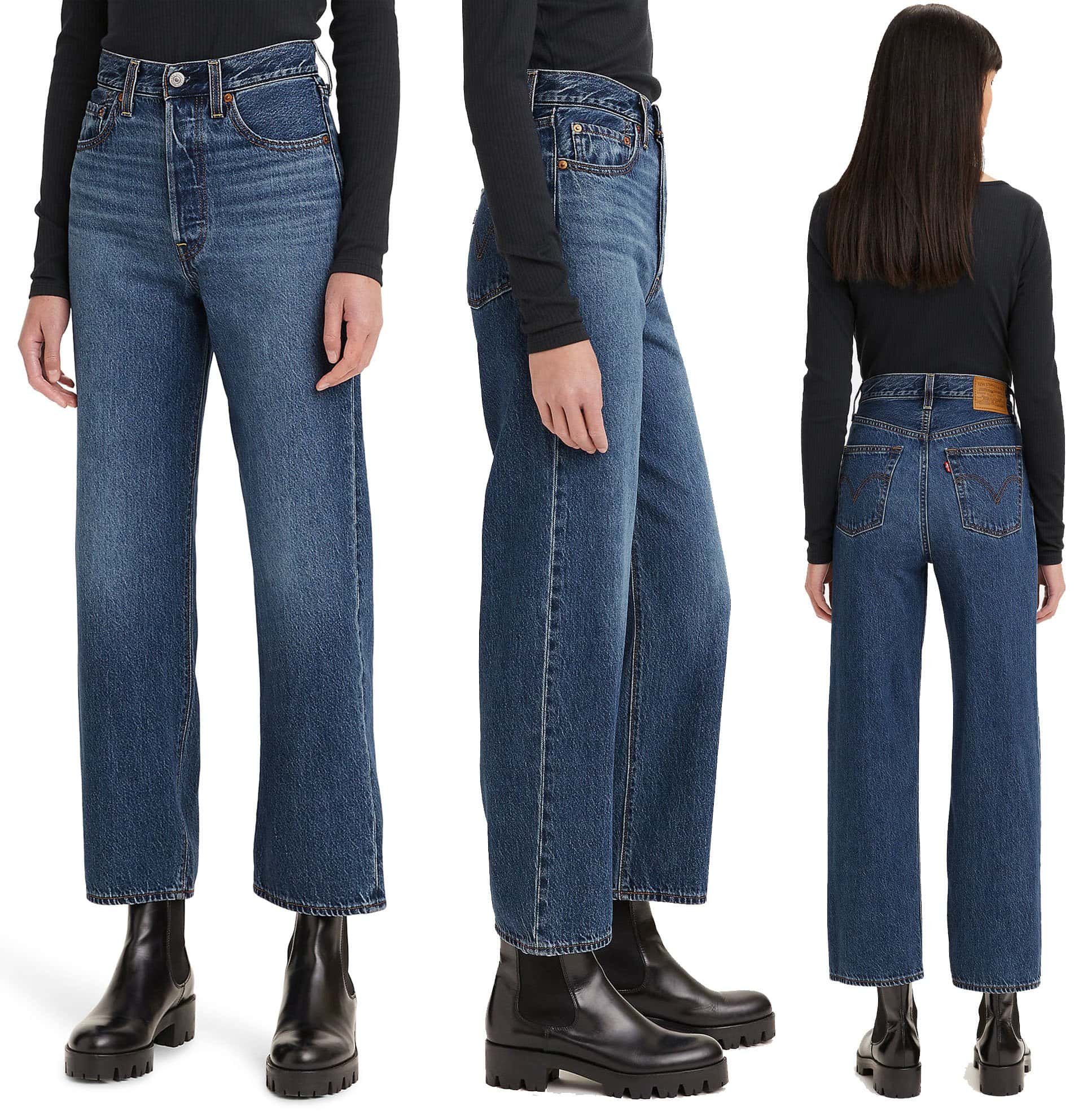 Available in several colorways, the Levi's Ribcage has 12-inch high-rise and an ankle-grazing straight-leg profile