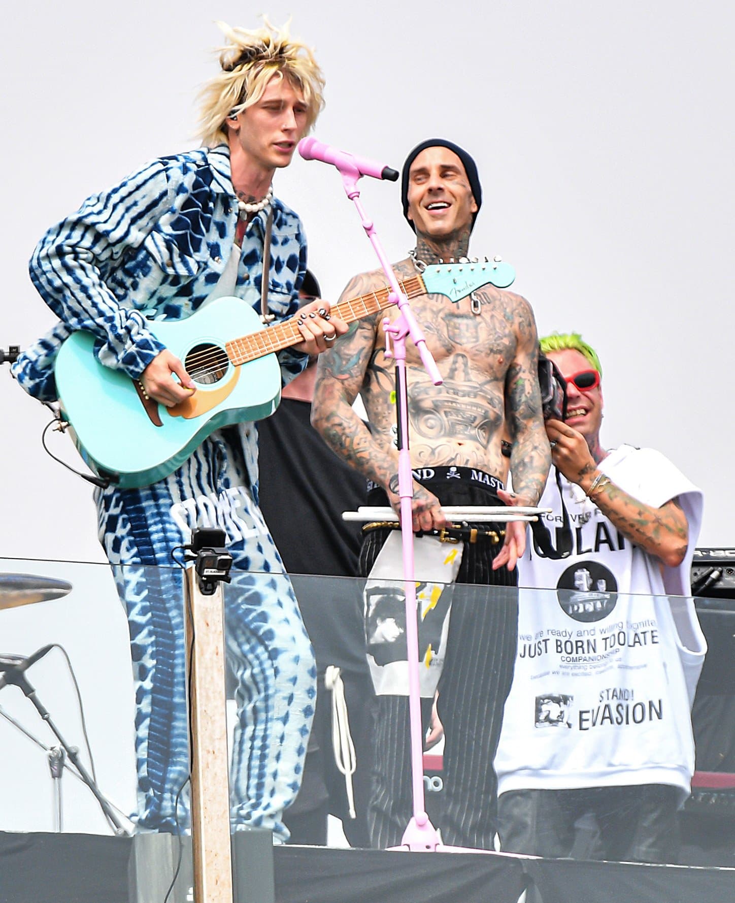 Machine Gun Kelly performs a 13-song set with Blink 182 drummer Travis Barker