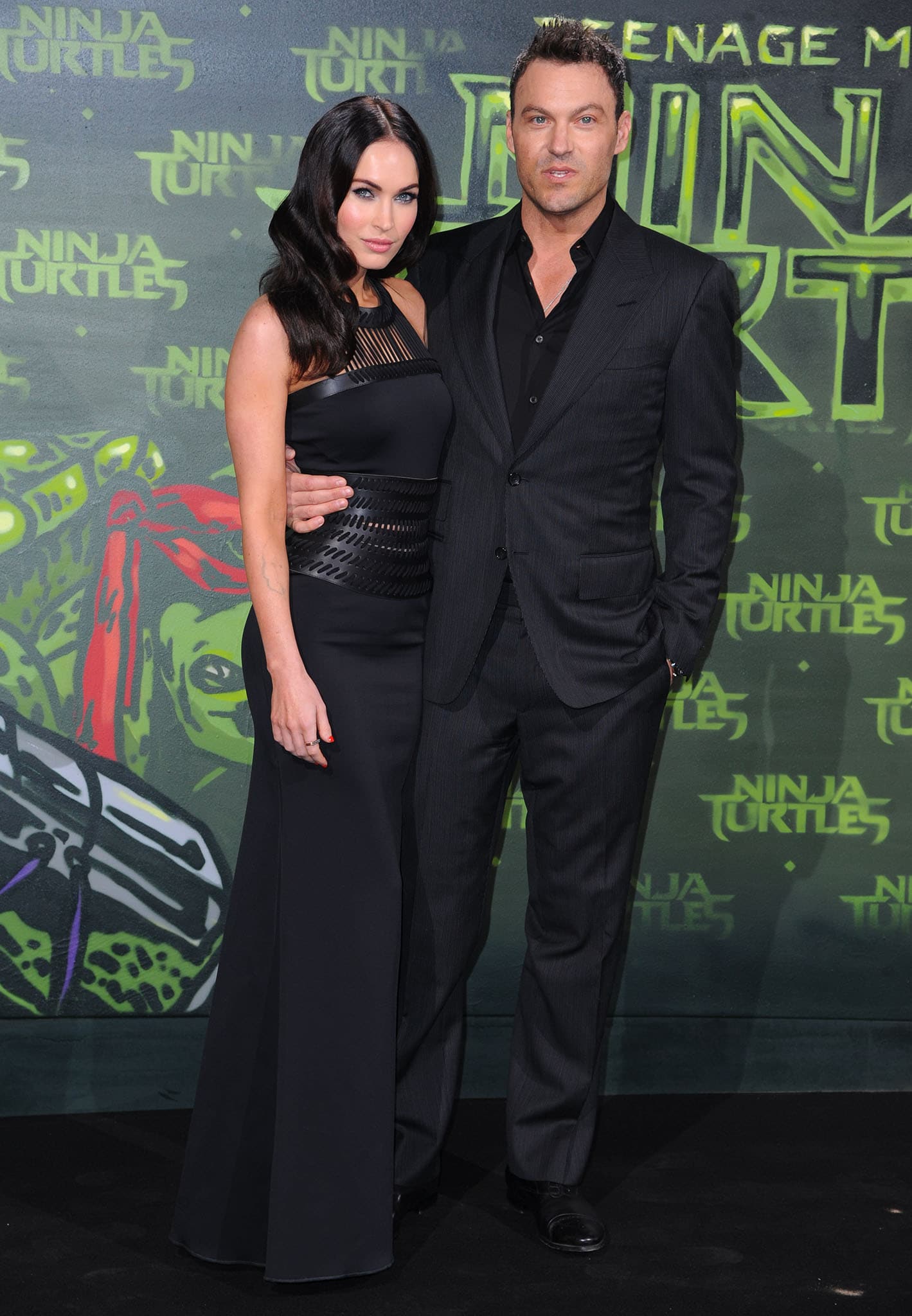 Megan Fox and Brian Austin Green at the German premiere of Teenage Mutant Ninja Turtles on October 5, 2014